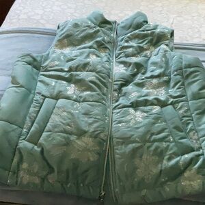 Teal plush vest